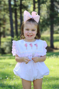 Girls French Knot Light Skin Little Miss Dolly Bloomer Set & Dress