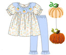 PRE ORDER Girls Embroidered and Beaded Pumpkins Pant Set | ETA to LBS: SEPTEMBER