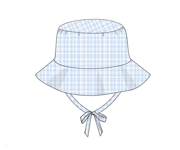 Blue Plaid Kids Sun Hat