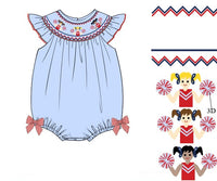 Girls Smocked Cheerleaders Bubble