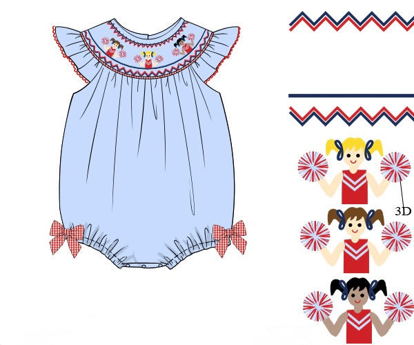 Girls Smocked Cheerleaders Bubble