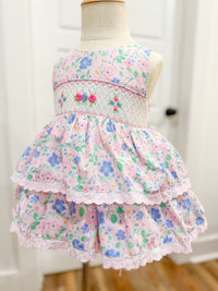 PRE ORDER Girls Wildflower Whimsy Smocked Skirted Bubble | ETA to LBS: LATE March