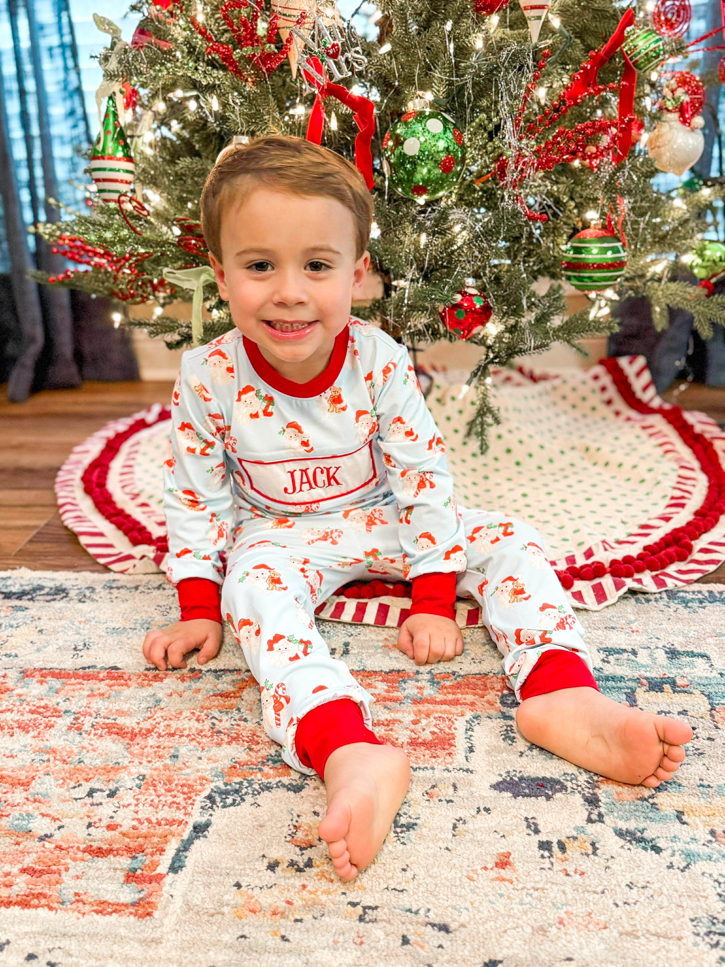 Boys Watercolor Santa Knit Lounge set