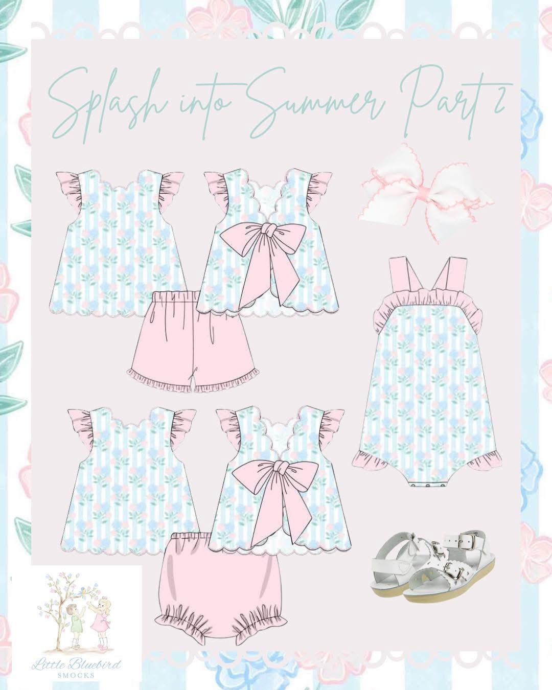 Girls Floral Stripes Sunsuit