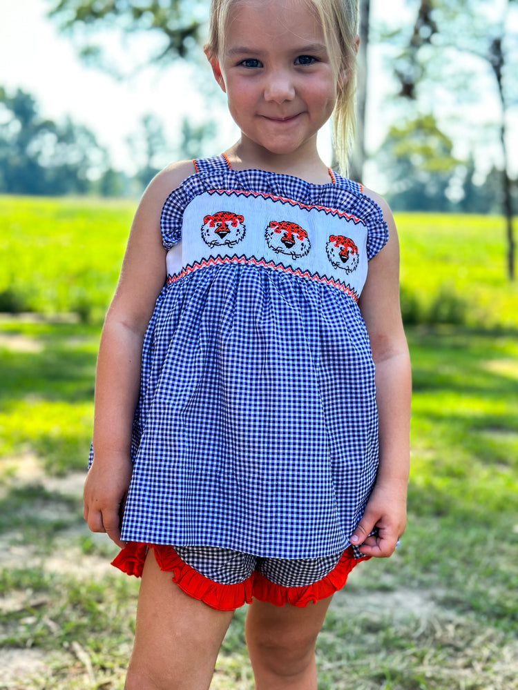 Girls Smocked Auburn Short Set