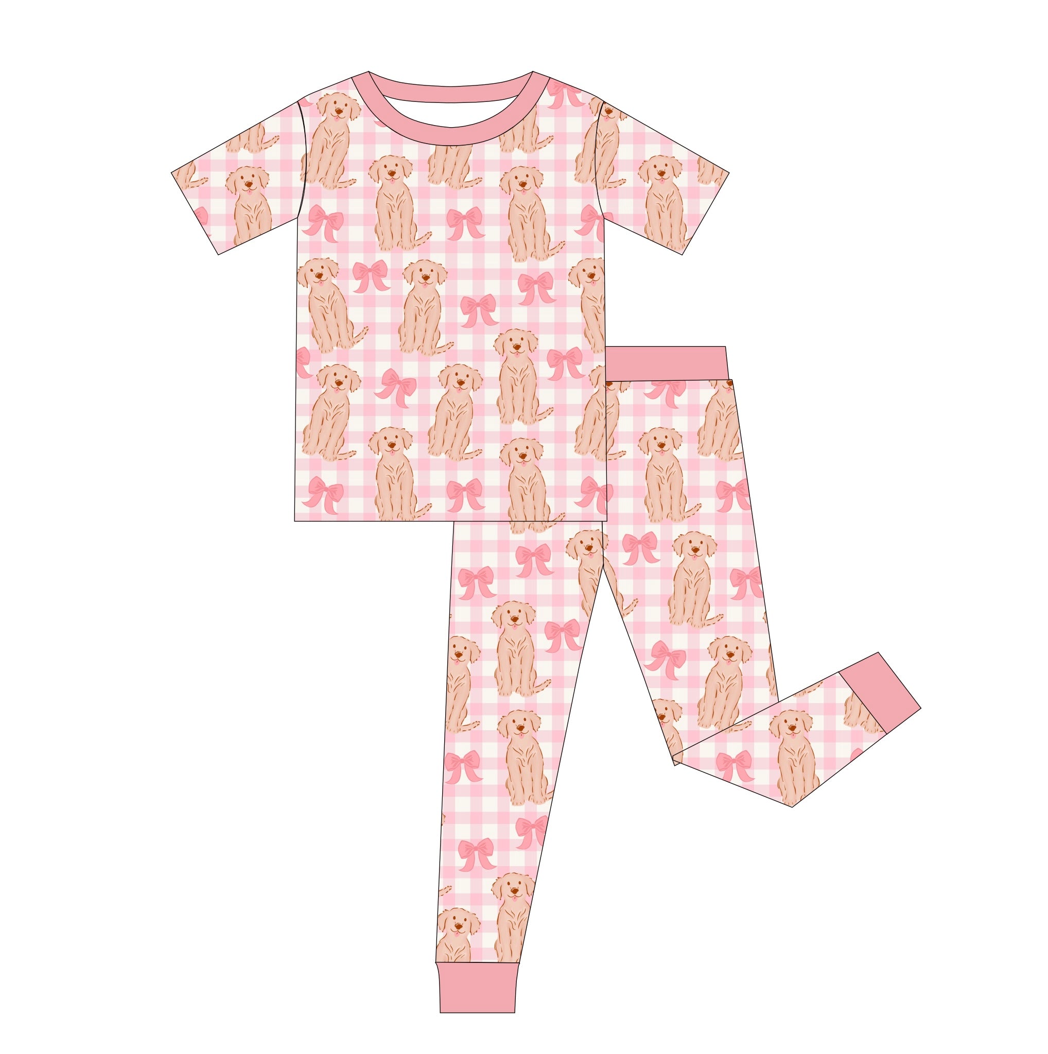 PRE ORDER Girls Golden Retriever Bamboo Pajama Pant Set