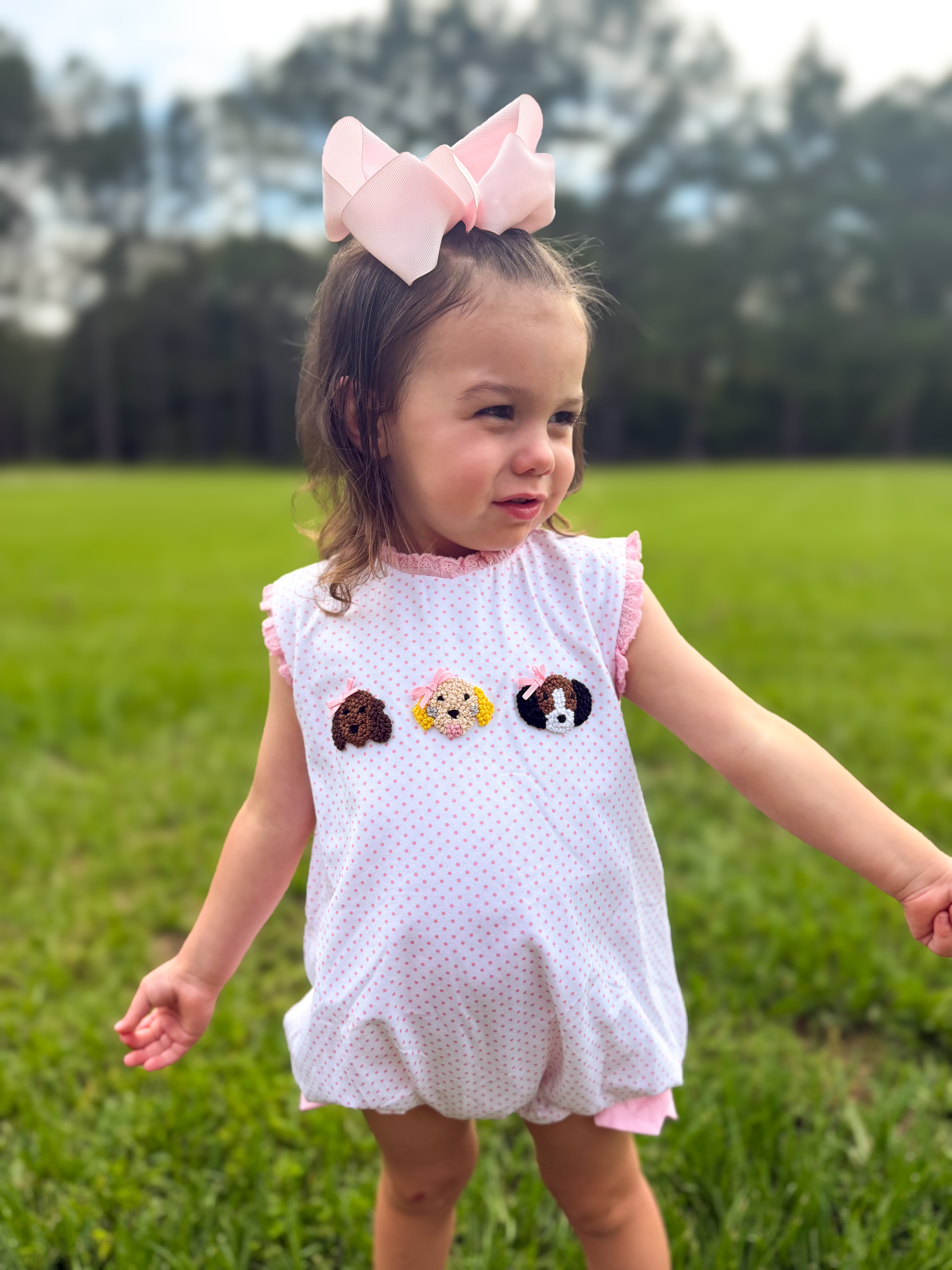 Girls French Knot Puppy Pals Bubble