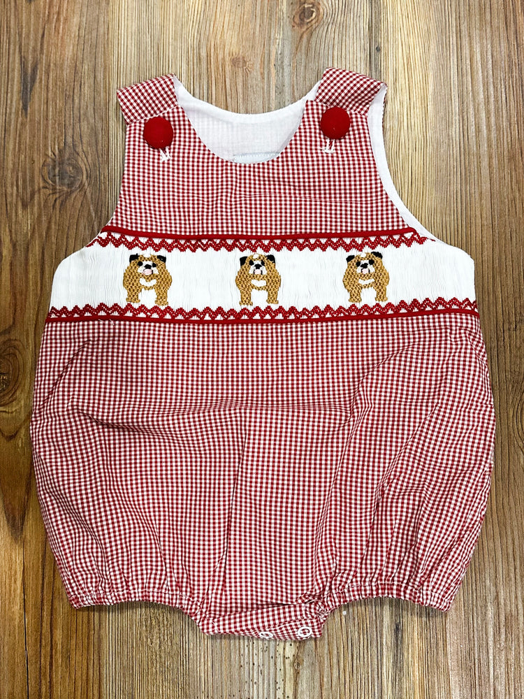 Boys Smocked Bulldog Bubble