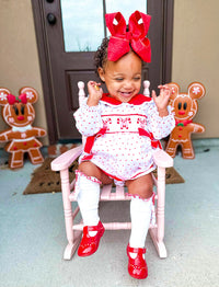 Girls Candy Cane Dreams Smock Bloomer Set