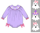 Girls Friendly Ghosts Smocked Bubble