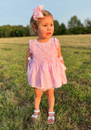 Girls Floral Vines Heirloom Smocked Bloomer Set