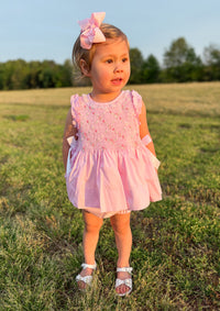 Girls Floral Vines Heirloom Smocked Bloomer Set