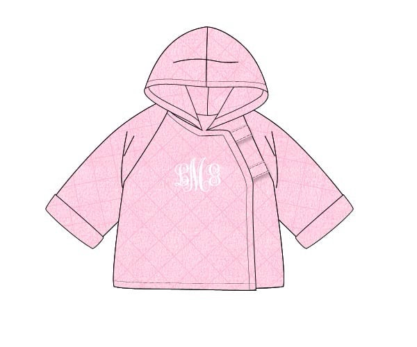 Girls Pink Fleece Quilted Coat ETA: November