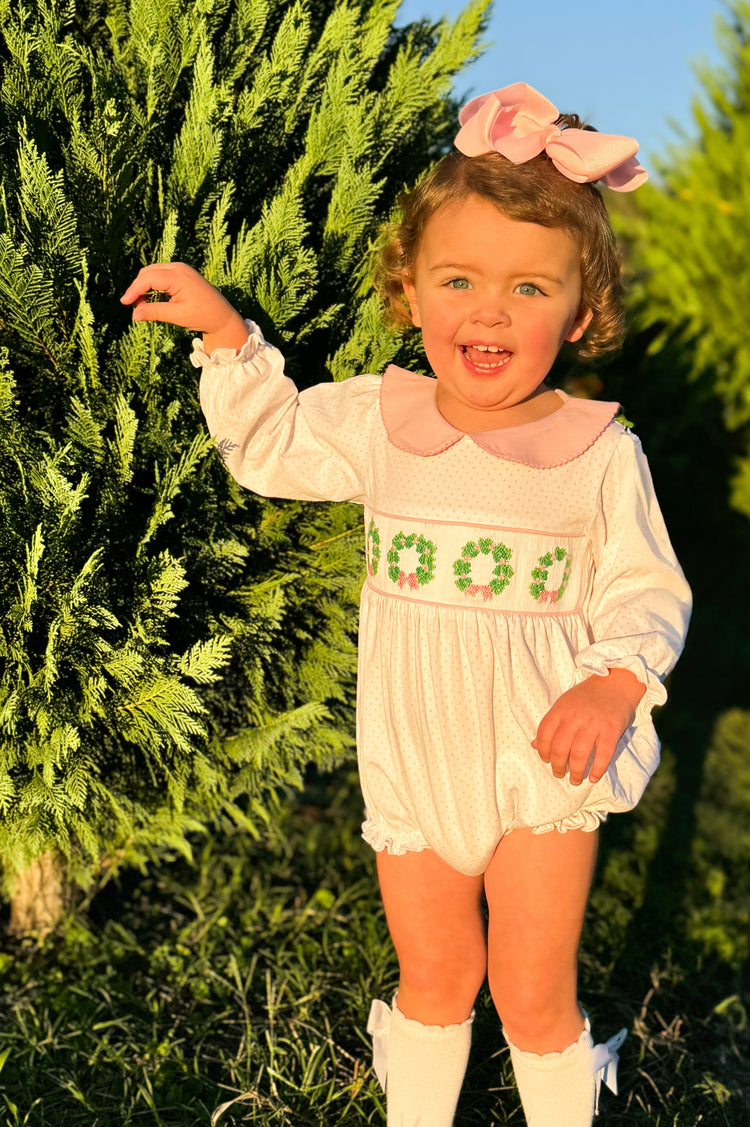 Girls Smocked Wreaths Bubble