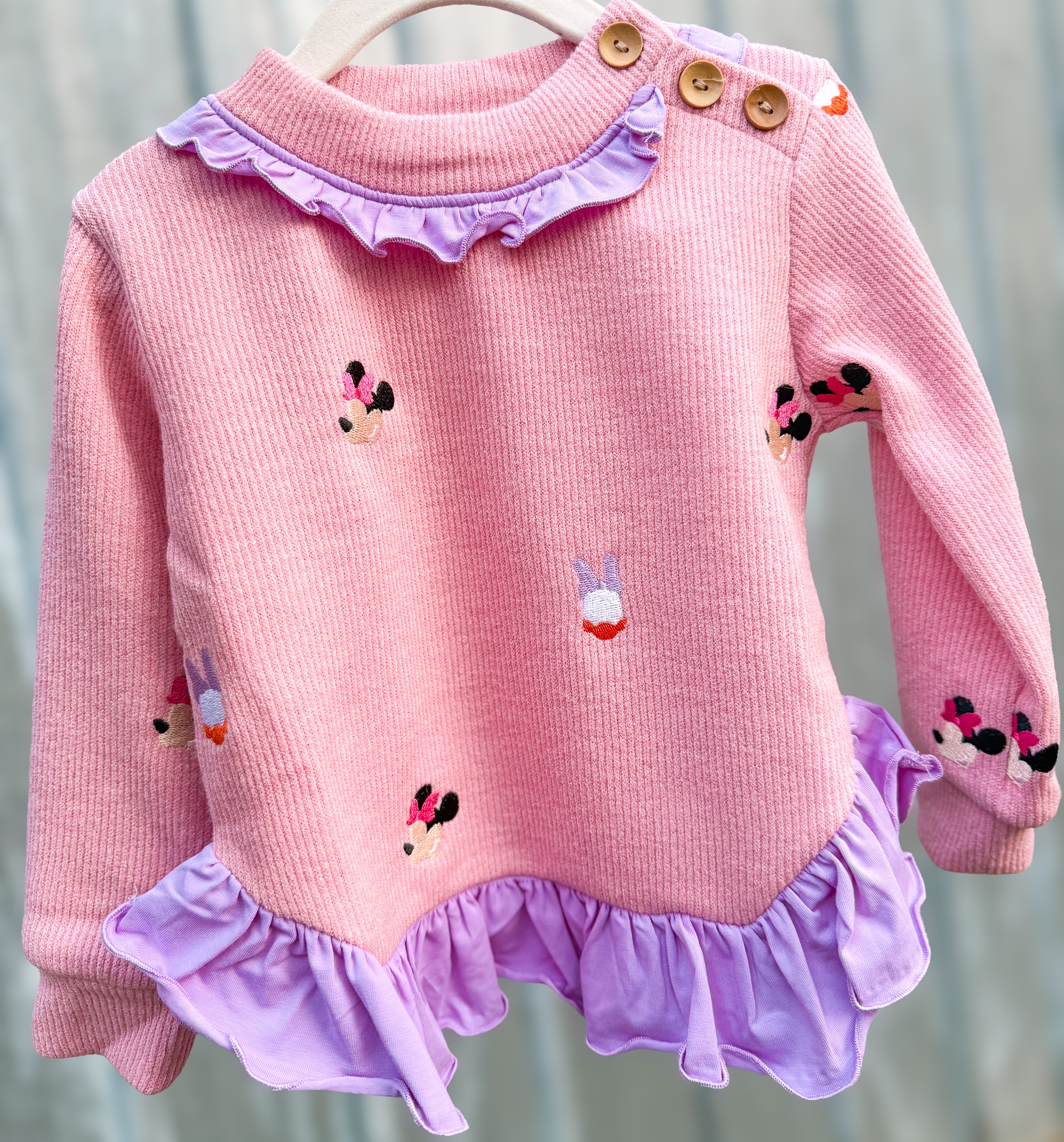 Girls Duck & Mouse Embroidered Sweater