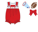 Girls Embroidered Swiss Dot Team Spirit Bubble