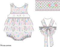 PRE ORDER Girls Wildflower Whimsy Smocked Skirted Bubble | ETA to LBS: LATE March