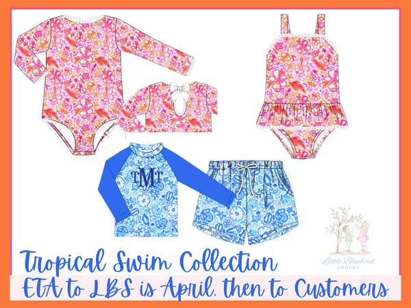 PRE ORDER Boys Tropical Swim Trunks ETA: APRIL