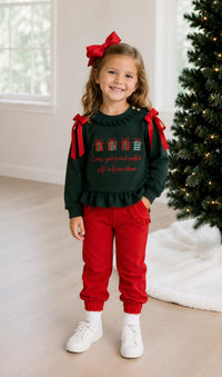 PRE ORDER Girls French Knot Gifts Sweater Jogger Set | ETA to LBS: OCTOBER
