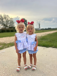 Girls American Flag Bloomer Set