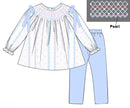 PRE ORDER Girls Smocked Dainty Floral Legging Set | ETA to LBS: DECEMBER