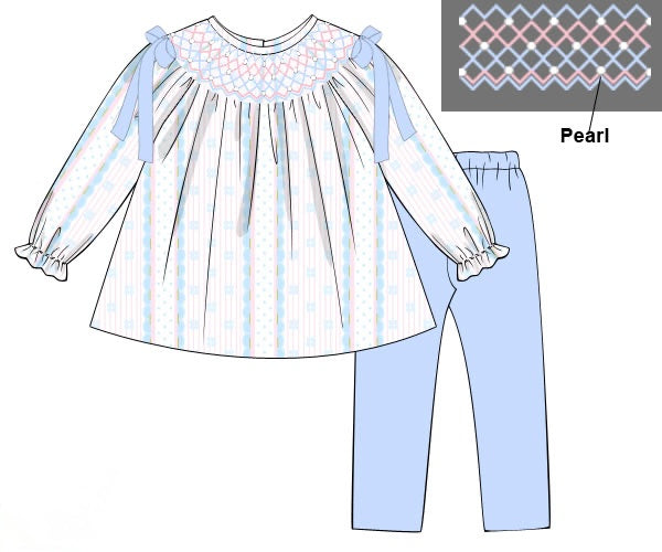 PRE ORDER Girls Smocked Dainty Floral Legging Set | ETA to LBS: DECEMBER