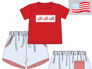 Boys Smocked Stand for the Flag Short Set