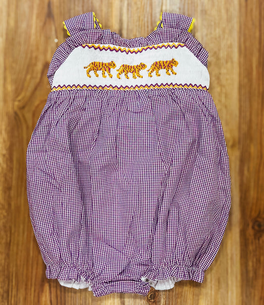 Girls Smocked LSU Bubble