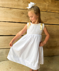 Girls Smocked Heirloom Pearl Keepsake Dress