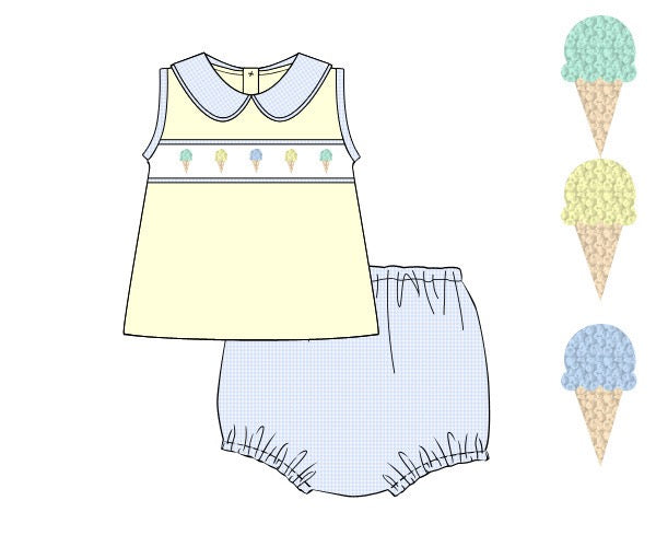 PRE ORDER Boys French Knot Ice Cream Diaper Set ETA: MAY