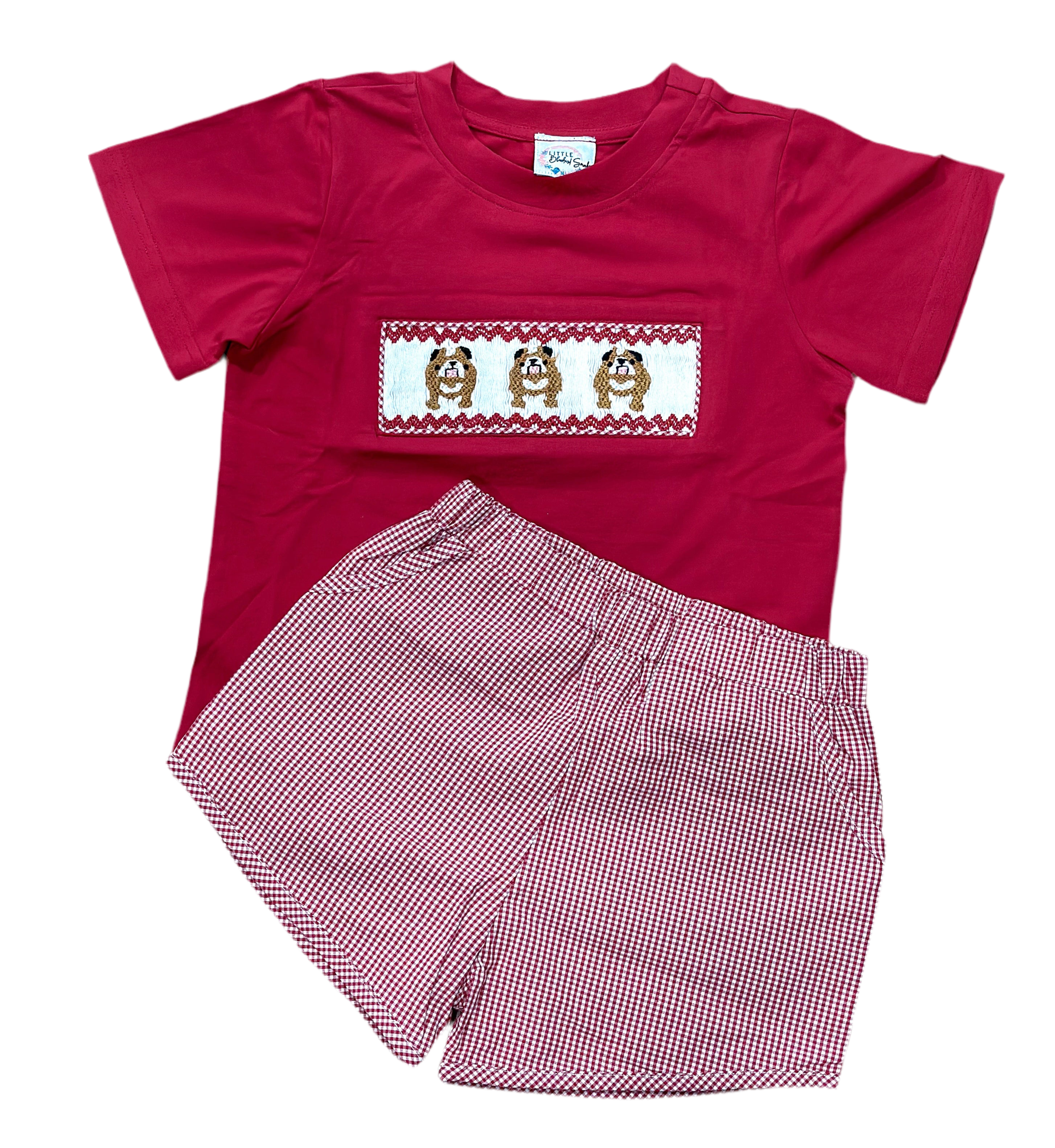Boys Smocked Bulldogs Short Set