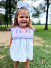 Girls French Knot Crayons Bloomer Set & Dress