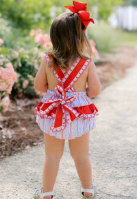 Girls Patriotic Floral Sunsuit