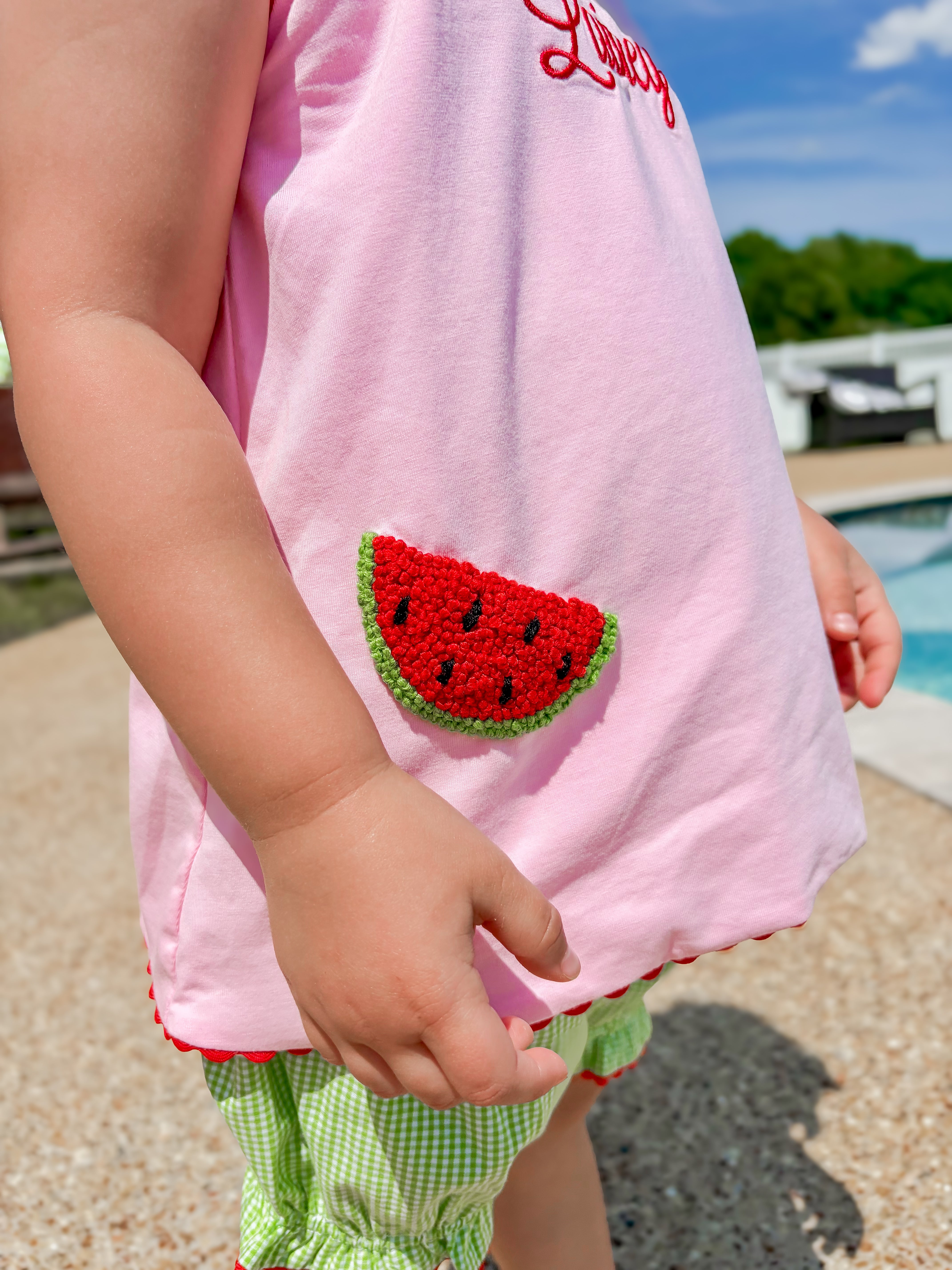 Girls French Knot One in a Melon Bubble Shorts Set