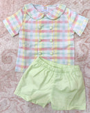 Boys Spring Easter Plaid Short Set