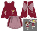 Girls French Knot Go, Fight, Win Ruffle Short Set