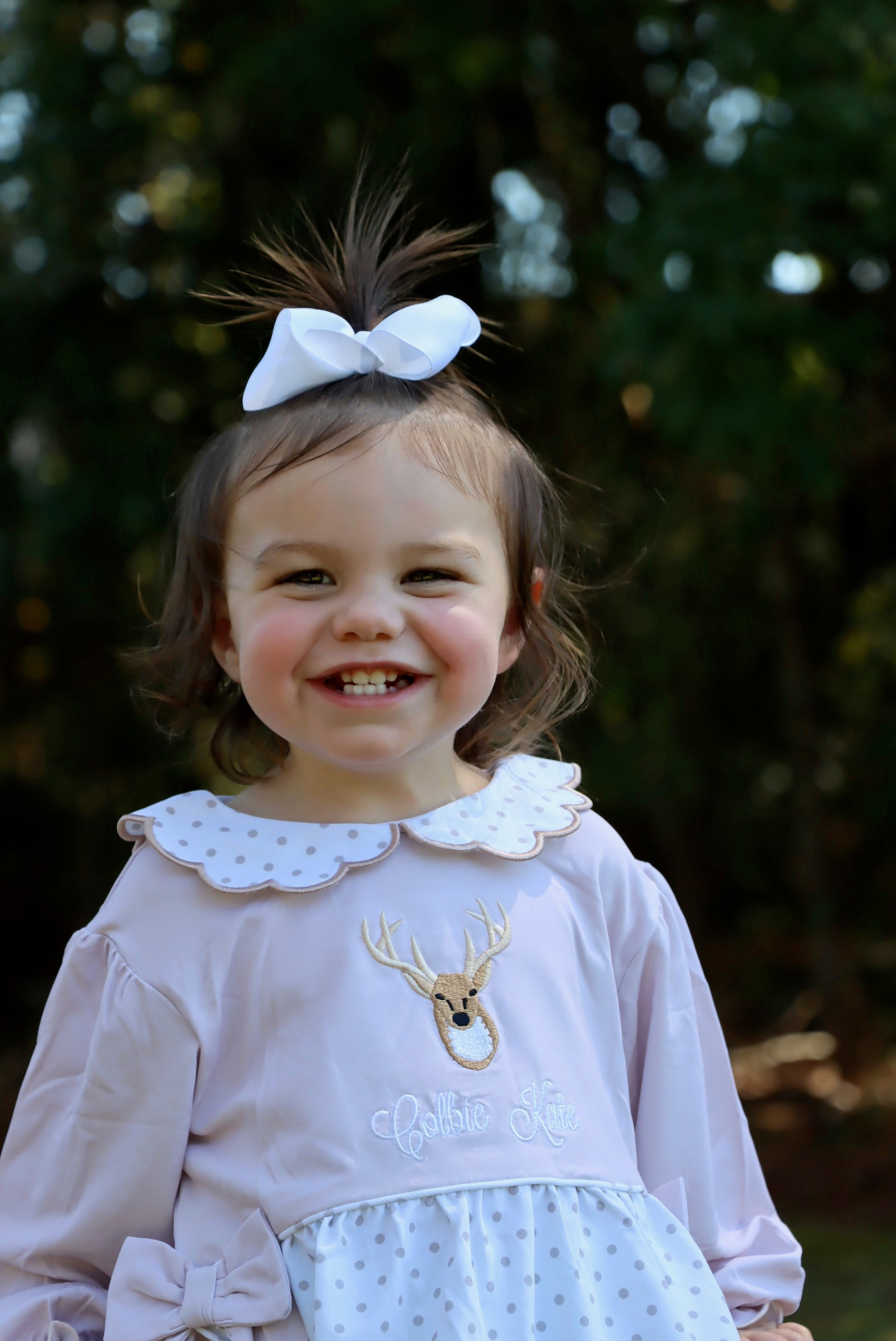 Girls Embroidered Hunting Deer Bubble