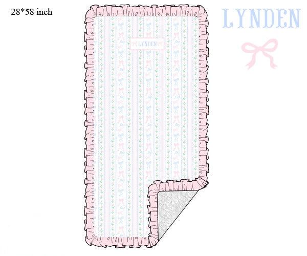 PRE ORDER Girls Name Smocked Blooming Bows Terry Towel