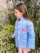 Girls Blue Quilted Coat