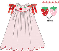 Girls Smocked Berry Sweet Bloomer Set & Dress