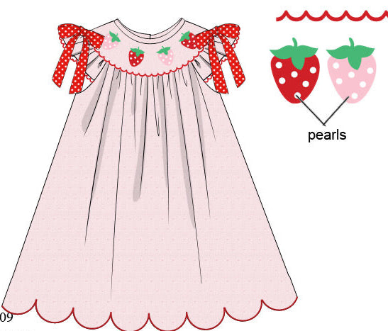 Girls Smocked Berry Sweet Bloomer Set & Dress