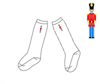 Boys Embroidered Toy Soldier  Knee High Socks