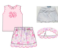 Girls Scalloped Blossom Bliss Skort Set