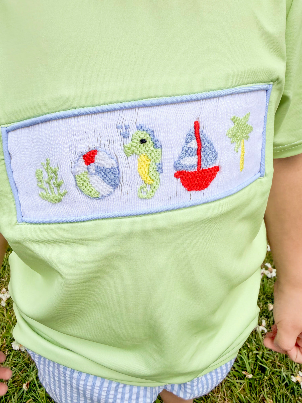 Boys Under the Sea Smocked Short Set