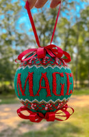 PRE ORDER Green Candy Cane Christmas Smocked Ornament | ETA to LBS: OCTOBER