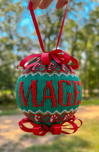 PRE ORDER Green Candy Cane Christmas Smocked Ornament | ETA to LBS: OCTOBER