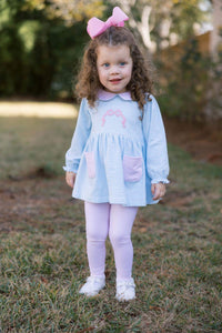 Girls Bow Embroidered Legging Set