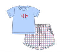 PRE ORDER Boys Patriotic Plaid Short Set ETA: MAY