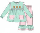 PRE ORDER Girls French Knot Mint Gingerbreads Ruffle Pant Set | ETA to LBS: OCTOBER