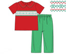 PRE ORDER Boys Smocked Holiday Cheer Pant Set | ETA to LBS: OCTOBER